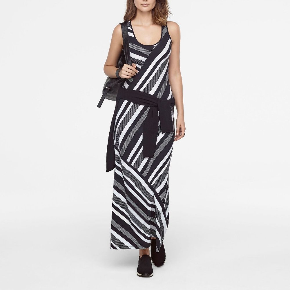 SARAH PACINI -- Maxi dress black and white stripes